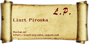 Liszt Piroska névjegykártya