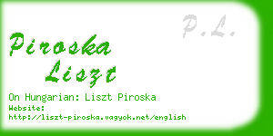 piroska liszt business card